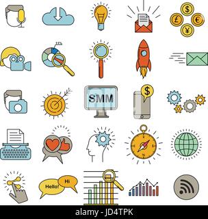 Social Media Marketing icons Stock Vector