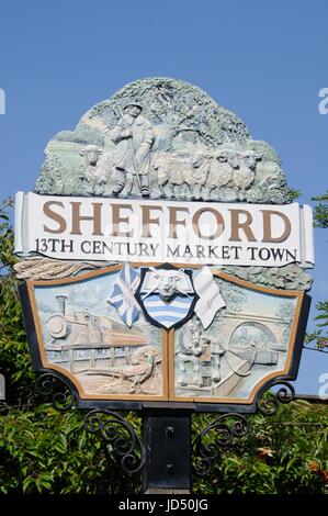 Village sign, Shefford, Bedfordshire Stock Photo