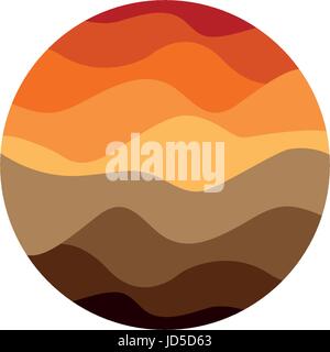 Isolated abstract orange color round shape logo on white background, sun vector illustration Stock Vector