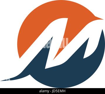 Letter M logo. Abstract isolated vector dynamic shape. Alphabet element sport logotype. Stock Vector