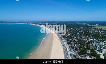 France, Loire Atlantique, Pornichet, the town, the marina and la Baule ...