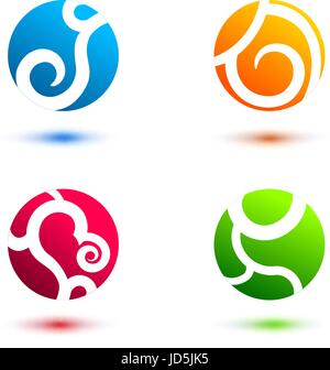 Set of symbol and shapes. Trendy icons and logotypes. Business signs symbols, labels, badges, frames and borders Stock Vector