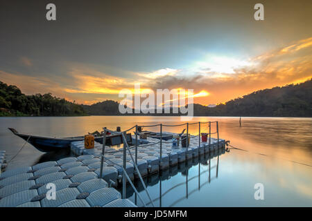 Amazing sunset at Royal Belum Forest in Perak, Malaysia. Stock Photo