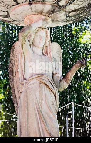 Statue of woman waterfall Dublin Stock Photo