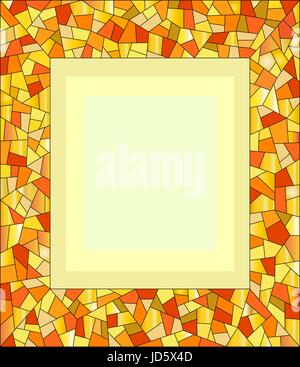 Bright decorative mosaic frame with empty space in the middle Stock Vector