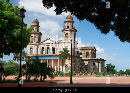 Central square in Managua on sunny day light. Travel destination in Nicaragua Stock Photo