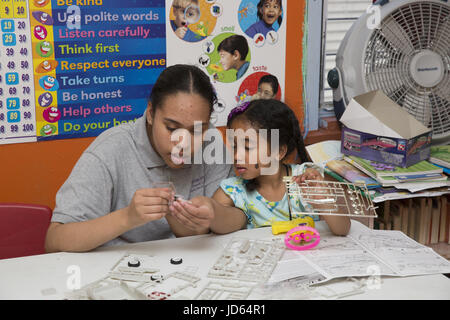 Nursery School/Early learning Center in the highly multi ethnic neighborhood of Kensington/Windsor Terrace in Brooklyn, New York. Stock Photo