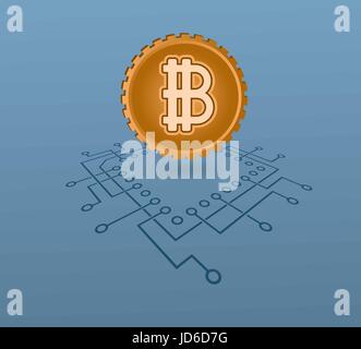 Crypto currency symbol modern online banking commerce concept.  Financial market vector illustration. Stock Vector