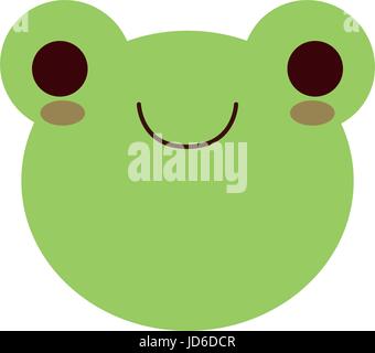 kawaii frog animal icon over white background vector illustration Stock Vector