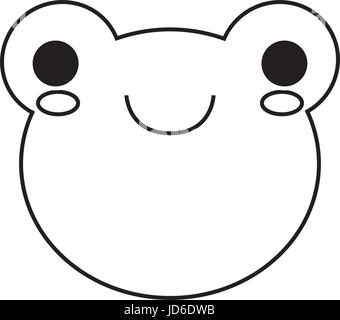 kawaii frog animal icon over white background vector illustration Stock Vector