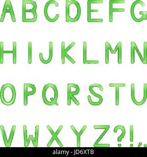 vector shiny bright colored letters set - green Stock Vector