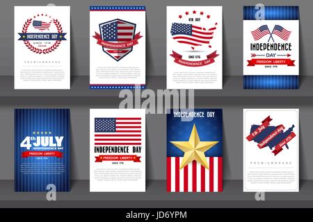 Set of greeting card ,Independent day background.Illustration eps10 Stock Vector
