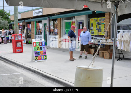 Wilton Manors, Florida, USA.  17th June 2017.    Wilton Manors  Stonewall Parade and Festival.  The Largest LGBT Pride event in the Greater Fort Lauderdale Area.  Sharon Gless as parade Grand Marshall.  Credit: Dana J. Lewis / Alamy Live News Stock Photo