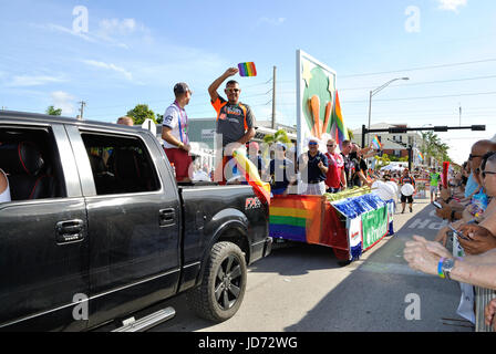 Wilton Manors, Florida, USA.  17th June 2017.    Wilton Manors  Stonewall Parade and Festival.  The Largest LGBT Pride event in the Greater Fort Lauderdale Area.  Sharon Gless as parade Grand Marshall.  Credit: Dana J. Lewis / Alamy Live News Stock Photo