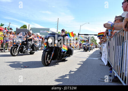 Wilton Manors, Florida, USA.  17th June 2017.    Wilton Manors  Stonewall Parade and Festival.  The Largest LGBT Pride event in the Greater Fort Lauderdale Area.  Sharon Gless as parade Grand Marshall.  Credit: Dana J. Lewis / Alamy Live News Stock Photo