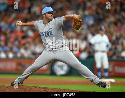 Houston, TX, USA. 17th June, 2017. Boston Red Sox relief pitcher Austin Maddox (64) during a Major League Baseball game between the Houston Astros and the Boston Red Sox at Minute Maid Park in Houston, TX. Chris Brown/CSM/Alamy Live News Stock Photo