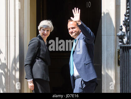 London, UK. 19th June, 2017. British Prime Minister welcomes Irish Taoiseach Leo Varakar to 10 Downing Street for bilateral discussions Credit: Paul Davey/Alamy Live News Stock Photo