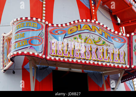 A traditional Helter Skelter on Clacton Pier in Essex, England Stock Photo