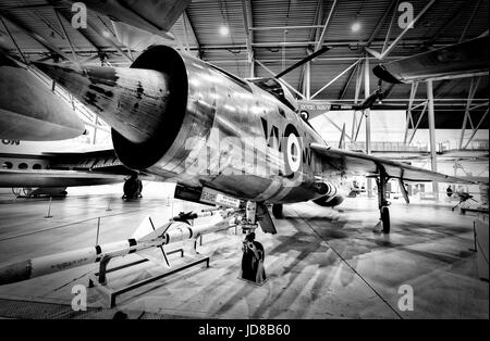 English Electric Lightning F.1 interceptor in Duxford Air Museum. Stock Photo