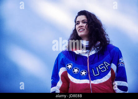 Nancy Kerrigan (USA), bronze medalist competing at the 1992 Olympic Winter Games Stock Photo