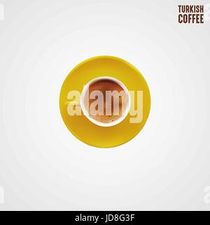 Cup of Sparkling Turkish Coffee, EPS File, Vector, Illustrationc Stock Vector