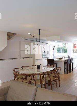 Overall view on ground floor. Notting Hill House, London, United Kingdom. Architect: Michaelis Boyd Associates Ltd, 2017. Stock Photo