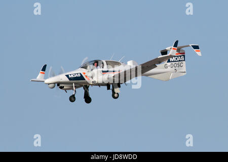 Diamond DA42 MPP Guardian surveillance aircraft operated by Migrant Offshore Aid Station (MOAS), a charity which aims to rescue migrants in distress Stock Photo