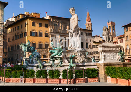 Neptune Fountain Piazza della Signoria Florence Tuscany Italy Stock Photo