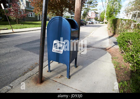 united states postal service mailbox on residential street dorchester Boston USA Stock Photo