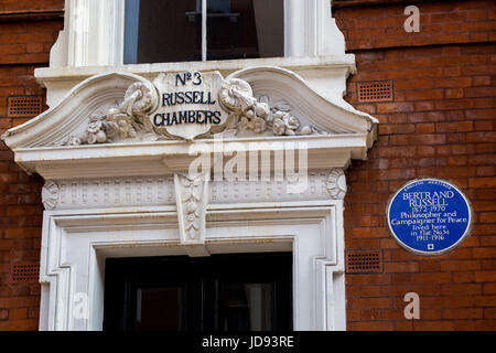 UK, London - April 08, 2015: The house where Bertrand Russell lived Stock Photo