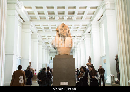 UK, London - April 08, 2015: British Museum. Bust of King Amenhotep III Stock Photo