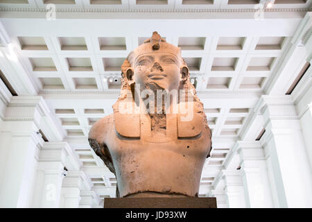 UK, London - April 08, 2015: British Museum. Bust of King Amenhotep III Stock Photo