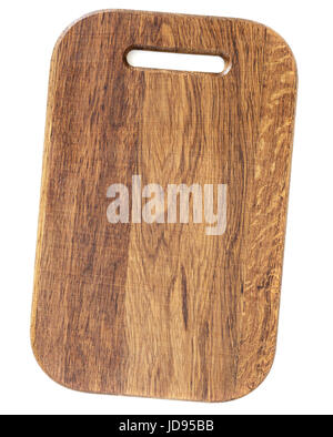 Oak wooden cutting board isolated on white background Stock Photo