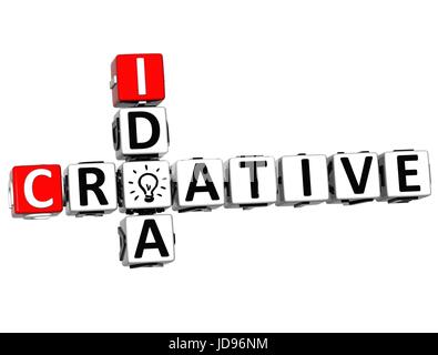 3D Creative Idea Crossword on white background Stock Photo