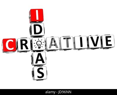 3D Creative Idea Crossword on white background Stock Photo