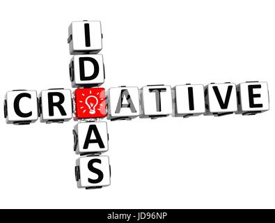 3D Creative Idea Crossword on white background Stock Photo