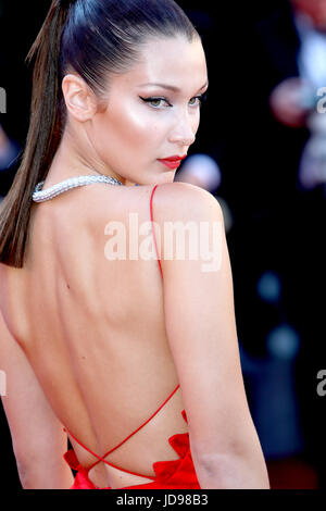 Bella Hadid attending the presentation of 'Okja' during the 70th annual Cannes Film Festival at the Palais des Festivals in Cannes, France. Featuring: Bella Hadid Where: Cannes, France When: 19 May 2017 Stock Photo