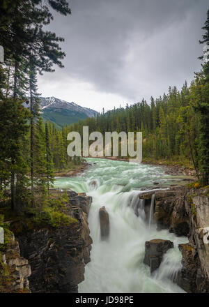 Sunwapta Falls in Jasper National Park, Alberta, Canada Stock Photo