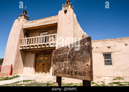 The San Jose de Gracia Catholic Mission Church in Las Trampas, New Mexico, United States Stock Photo