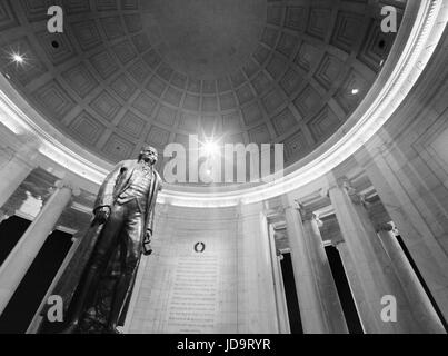 Thomas Jefferson Memorial, Washington DC, USA, United States of America, black and white. washington capital usa 2016 fall Stock Photo