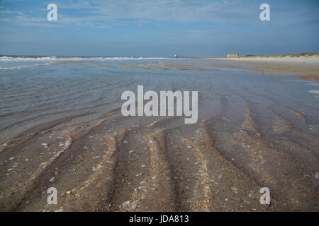 Amelia Island Low tide; revealing Tidal flats or Sandbar on beach side Amelia Island Fernandina Beach Stock Photo