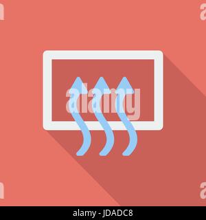 Rear window defrost icon. Flat vector related icon with long shadow for web and mobile applications. It can be used as - logo, pictogram, icon, infogr Stock Vector