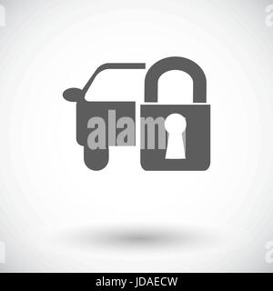 Locking car doors. Single flat icon on white background. Vector illustration. Stock Vector