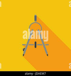 Compass icon. Flat vector related icon with long shadow for web and mobile applications. It can be used as - logo, pictogram, icon, infographic elemen Stock Vector