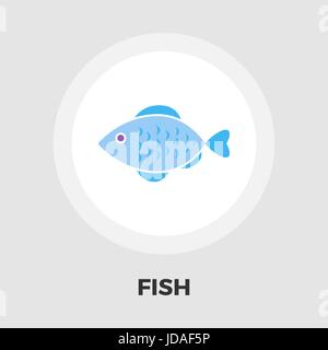 Fish icon vector. Flat icon isolated on the white background. Editable EPS file. Vector illustration. Stock Vector