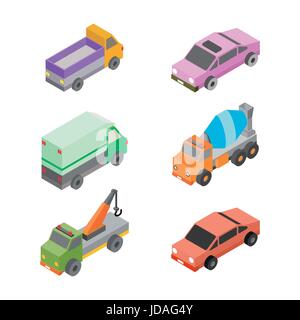 Car isometric, Car isolated on white background. vector illustration. Stock Vector