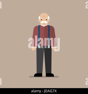 Elderly senior age couple. Vector illustration Stock Vector