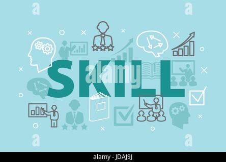 SKILL Concept with icons and signs Stock Vector