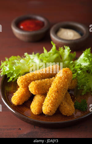 mozzarella cheese sticks with ketchup Stock Photo