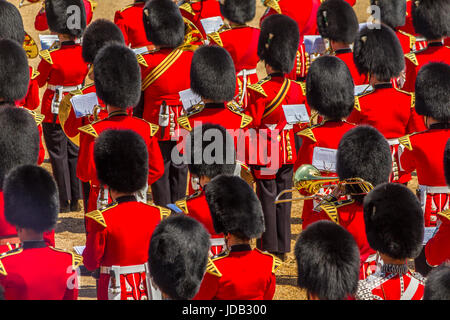 Soldiers of The Massed Bands of the Guards Division at Trooping The Colour , Horse Guards Parade , London ,UK, 2017 Stock Photo